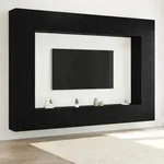 vidaXL 12-teiliges TV-Schrank-Set Wandmontiert Schwarz Eichen Holzwerkstoff