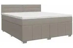 vidaXL Boxspringbett mit Matratze Taupe 180 x 200 cm Stoff