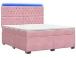 vidaXL Boxspringbett mit Matratze mit Kopfteil Rosa 140 x 200 cm Samt