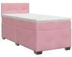 vidaXL Boxspringbett mit Matratze mit Kopfteil Rosa 90 x 200 cm Samt