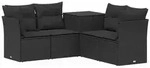 vidaXL Sofa Set 5 stk. Schwarz Polyrattan und Stahl