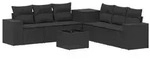 vidaXL Sofa Set 8 stk. Schwarz Polyrattan und Stahl