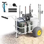 VEVOR Angelwagen Faltbar, 90,7kg Belastbarer Bollerwagen mit PU-Luftreifen,