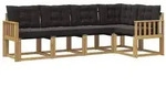 vidaXL Outdoor-Sofagarnitur mit Kissen 5 pcs Wei&szlig; und Schwarz