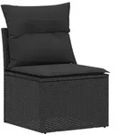 vidaXL Sofa Set 6 stk. Schwarz Polyrattan und Stahl