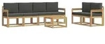 vidaXL Outdoor-Sofagarnitur mit Kissen 7 pcs Wei&szlig; und Anthrazit