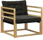 vidaXL Outdoor-Sofagarnitur Massives Akazienholz und Textilene Wei&szlig;