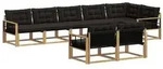 vidaXL Outdoor-Sofagarnitur mit Kissen 8 pcs Wei&szlig; und Schwarz