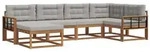 vidaXL Outdoor-Sofagarnitur mit Kissen 6 pcs Nat&uuml;rlich und Hellgrau
