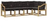 vidaXL Outdoor-Sofagarnitur mit Kissen 5 pcs Wei&szlig; und Schwarz