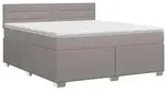vidaXL Boxspringbett mit Matratze Taupe 180 x 200 cm Stoff