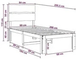 vidaXL Einzelbettgestell mit Kopfteil ROSTOCK Wei&szlig; 80 x 200 cm