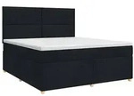 vidaXL Boxspringbett mit Matratze Schwarz 160 x 200 cm Stoff