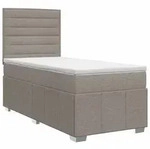 vidaXL Boxspringbett mit Matratze Taupe 100 x 200 cm Stoff