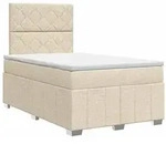 vidaXL Boxspringbett mit Matratze Creme 120 x 190 cm Stoff