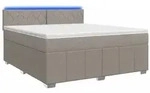 vidaXL Boxspringbett mit Matratze Taupe 180 x 200 cm Stoff