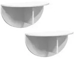 vidaXL Wandregal Wandmontiert 2 pcs Wei&szlig; 48 x 24 x 24 cm Holzwerkstoff