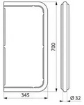 Delabie Cloison de s&eacute;paration pour urinoir TU acier inoxydable 1.4301 satin&eacute;