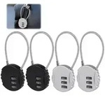 4x Zahlenschloss mit Drahtseil 3-stellig robust f&uuml;r Koffer und Schr&auml;nke