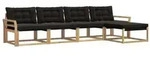 vidaXL Outdoor-Sofagarnitur mit Kissen 5 pcs Wei&szlig; und Schwarz