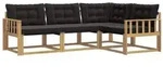 vidaXL Outdoor-Sofagarnitur mit Kissen 4 pcs Wei&szlig; und Schwarz