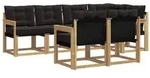 vidaXL Outdoor-Sofagarnitur mit Kissen 7 pcs Wei&szlig; und Schwarz