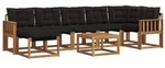 vidaXL Outdoor-Sofagarnitur mit Kissen 8 pcs Nat&uuml;rlich und Schwarz