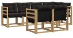 vidaXL Outdoor-Sofagarnitur mit Kissen 7 pcs Wei&szlig; und Schwarz