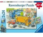 RAVENSBURGER Puzzle M&uuml;llwagen und Abschleppwagen 2x24 Teile