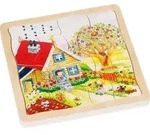 Schichtenpuzzle Jahreszeiten 20 x 20 x 1,5 cm, Holz, 4 Schichten, 54 Teile, per