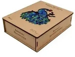 9081 - Artefakt Holzpuzzle 2 in 1 Pfau, 132 Teile, in Holzbox, 6 Jahre, 1...