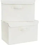 Aufbewahrungsboxen mit Deckel 2er Set | Faltbare Ordnungsboxen