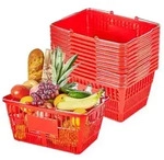 VEVOR Einkaufskorb, 12er-Pack, Tragekorb 21 L stapelbar, PE-Kunststoffkorb mit