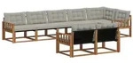 vidaXL Outdoor-Sofagarnitur mit Kissen 8 pcs Nat&uuml;rlich und Hellgrau