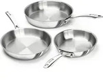 MICHELANGELO Mehrschicht-Edelstahl-Bratpfannen-Set 20/24/28 cm