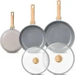 BLAZANT Keramik Pfannenset 5-teilig Induktion Antihaft 20/24/28cm mit Deckel