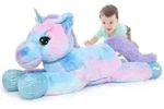 MorisMos Gro&szlig;es Einhorn Pl&uuml;schtier Kuscheltier XXL,80cm Lilac weich Riesen...