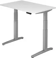 Schreibtisch A-ktiv H650-1300xB1200xT800mm wei&szlig; ger.Form C-Fu&szlig;