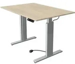Sitz-/Stehtisch Move 3 BxTxH 120x60x72-120cm silber/ahorn