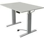 Sitz-/Stehtisch Move 3 BxTxH 120x60x72-120cm silber/lichtgrau