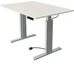 Sitz-/Stehtisch Move 3 BxTxH 120x60x72-120cm silber/wei&szlig;