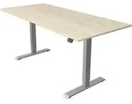 Sitz-/Stehtisch Move 1 elektr. h&ouml;henverstellbar BxTxH 180x80 -123cm ahorn/silber