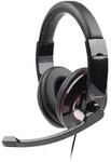 gembird Headset stereo schwarz/rot USB Eingabe / Ausgabe Kopfh&ouml;rer & Headsets