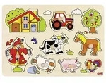 Goki 57995 - Steckpuzzle, Bauernhof VI 30 x 21 cm, Sperrholz, 9 Teile, per St&uuml;ck