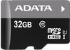 Flash card Micro-SD 32GB ADATA Retail w/ adapter, black, r:30MB,wr:10MB