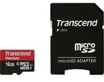 Transcend Premium microSDHC-Karte Retail 16GB Class 10, UHS-I inkl. SD-Adapter