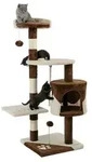lionto Kratzbaum f&uuml;r Katzen 112 cm hoch, mit H&ouml;hle, Sisalseil, Pl&uuml;schb&auml;llen &