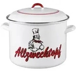 Kr&uuml;ger 14 Allzwecktopf, Multitopf, emailliert, 28 cm, wei&szlig;/rot
