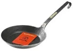 turk Eisen-Pfanne freiform-warmgeschmiedet, mit Hakenstiel &Oslash; 30 cm, grauschwarz