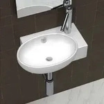 vidaXL Waschbecken mit Wasserhahn-Loch und &Uuml;berlaufloch Keramik Wei&szlig;